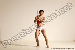 Underwear Fighting Man Asian Athletic Short Black Dynamic poses Academic