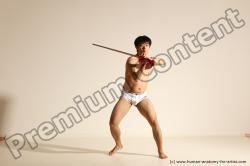 Underwear Fighting Man Asian Athletic Short Black Dynamic poses Academic