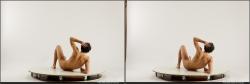 Nude Man Black Athletic Medium Black 3D Stereoscopic poses Realistic