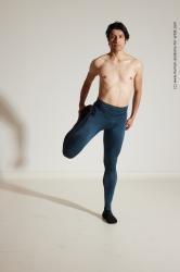 Sportswear Gymnastic poses Man White Athletic Short Brown Dancing Dynamic poses Academic