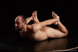 Nude Man White Laying poses - ALL Slim Short Brown Laying poses - on stomach Standard Photoshoot Realistic