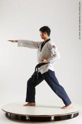 Sportswear Fighting Man Asian Slim Short Black Standard Photoshoot Academic
