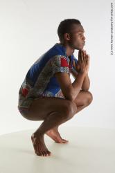 Casual Man Black Slim Short Black Sitting poses - ALL Sitting poses - on knees Standard Photoshoot Academic