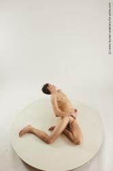Nude Man White Laying poses - ALL Slim Short Laying poses - on back Black Multi angles poses Realistic
