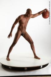 Nude Man Black Standing poses - ALL Slim Bald Standing poses - simple Standard Photoshoot Realistic