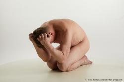 Nude Man White Kneeling poses - ALL Slim Short Brown Kneeling poses - on both knees Standard Photoshoot Realistic