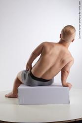 Underwear Man White Sitting poses - simple Average Short Brown Sitting poses - ALL Standard Photoshoot Academic