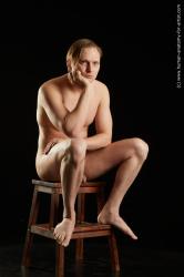 Nude Man White Sitting poses - simple Average Medium Blond Sitting poses - ALL Standard Photoshoot Realistic