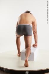 Underwear Man Black Kneeling poses - ALL Muscular Medium Kneeling poses - on one knee Black Standard Photoshoot Academic