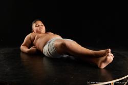 Underwear Man White Laying poses - ALL Overweight Short Laying poses - on back Black Standard Photoshoot  Academic