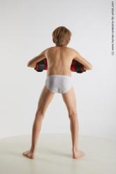 Underwear Fighting Man White Slim Medium Blond Standard Photoshoot  Academic