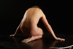 Nude Man White Kneeling poses - ALL Slim Medium Brown Kneeling poses - on one knee Standard Photoshoot Realistic