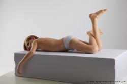 Underwear Man White Laying poses - ALL Slim Short Blond Laying poses - on stomach Standard Photoshoot  Academic
