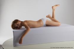 Underwear Man White Laying poses - ALL Slim Short Blond Laying poses - on stomach Standard Photoshoot  Academic