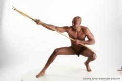 Nude Man Black Athletic Bald Sitting poses - ALL Sitting poses - on knees Standard Photoshoot Realistic