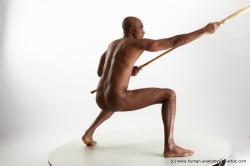 Nude Man Black Athletic Bald Sitting poses - ALL Sitting poses - on knees Standard Photoshoot Realistic