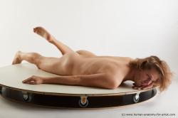 Nude Man White Laying poses - ALL Slim Medium Brown Laying poses - on stomach Standard Photoshoot Realistic