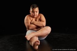 Underwear Man White Sitting poses - simple Overweight Short Brown Sitting poses - ALL Standard Photoshoot  Academic