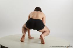 Underwear Man White Slim Medium Brown Sitting poses - ALL Sitting poses - on knees Standard Photoshoot Academic