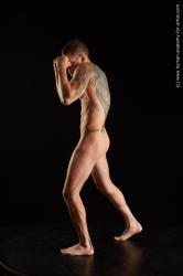 Nude Fighting Man White Standing poses - ALL Athletic Short Brown Standing poses - simple Standard Photoshoot Realistic
