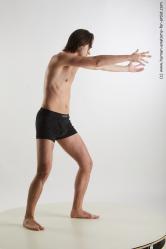 Underwear Man White Standing poses - ALL Slim Short Brown Standing poses - simple Standard Photoshoot Academic