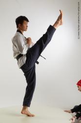 Sportswear Fighting Man Asian Standing poses - ALL Slim Short Black Standing poses - simple Standard Photoshoot Academic