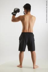 Sportswear Fighting Man Asian Slim Short Black Standard Photoshoot Academic