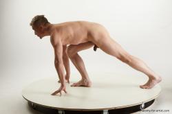Nude Man White Kneeling poses - ALL Slim Short Brown Kneeling poses - on one knee Standard Photoshoot Realistic