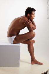 Underwear Man Black Sitting poses - simple Athletic Short Black Sitting poses - ALL Standard Photoshoot Academic