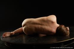 Nude Man White Laying poses - ALL Slim Medium Brown Laying poses - on side Standard Photoshoot Realistic