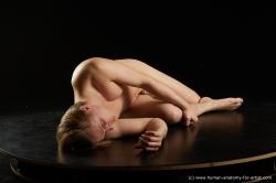 Nude Man White Laying poses - ALL Slim Medium Brown Laying poses - on side Standard Photoshoot Realistic