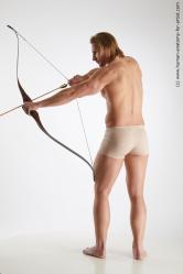 Underwear Fighting Man White Muscular Medium Blond Standard Photoshoot Academic