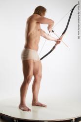 Underwear Fighting Man White Muscular Medium Blond Standard Photoshoot Academic