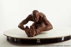 Nude Man Black Sitting poses - simple Slim Bald Sitting poses - ALL Standard Photoshoot Realistic