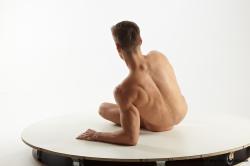 Nude Man White Laying poses - ALL Athletic Short Brown Laying poses - on side Standard Photoshoot Realistic