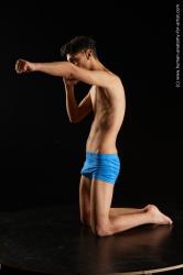 Underwear Man White Kneeling poses - ALL Slim Short Kneeling poses - on both knees Black Standard Photoshoot  Academic