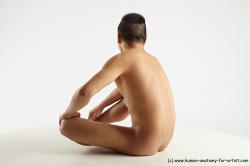 Nude Man White Sitting poses - simple Slim Short Black Sitting poses - ALL Standard Photoshoot Realistic