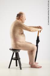 and more Nude Man White Sitting poses - simple Short Grey Sitting poses - ALL Standard Photoshoot Chubby Realistic